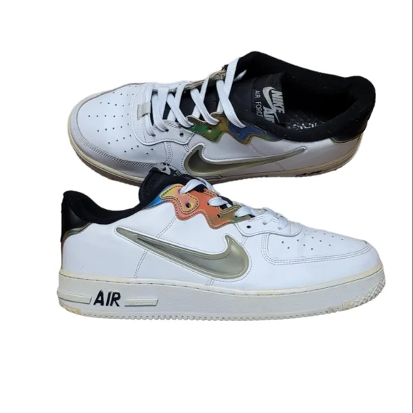 Nike Air Force React LV8 Iridescent Glow White Mens Size 10 Sneaker  CN9838-100